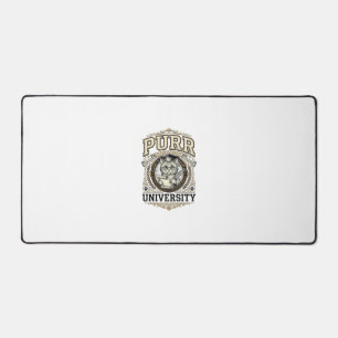 Purr University Cat Fake University Academy Vintag Desk Mat