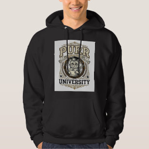Purr University Cat Fake University Academy Vintag Hoodie