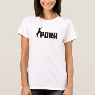 PURR with a playing cat in black or white T-Shirt
