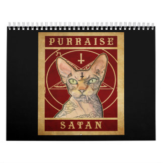 Purraise Satan Sphynx Cat Calendar