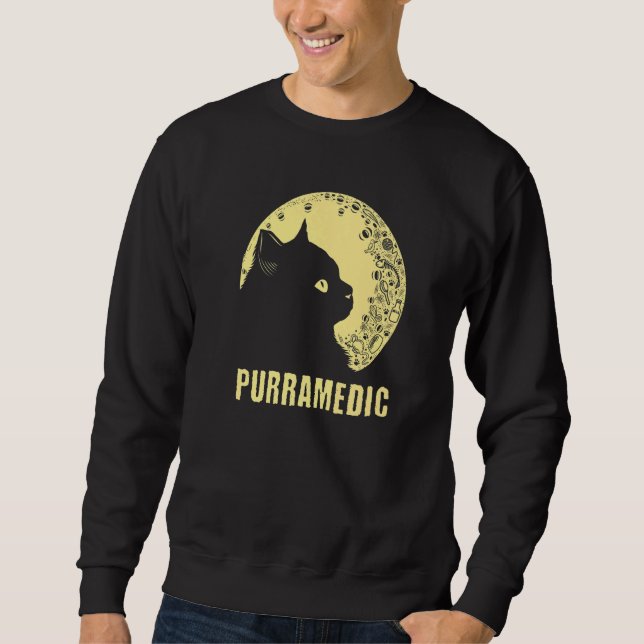 Purramedic Cat  Paramedic Kitten EMT  Cat Mom  1 Sweatshirt (Front)