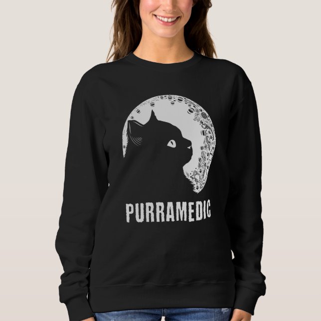 Purramedic Cat   Paramedic Kitten EMT   Cat Mom Sweatshirt (Front)