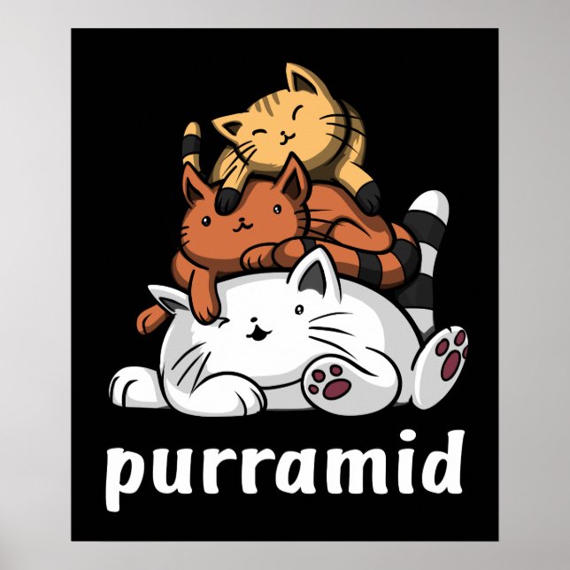 Purramid Cat Pyramids Cute Kitten Poster (Front)