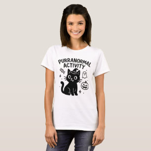 Purranormal Activity Cute Halloween Cat Tee