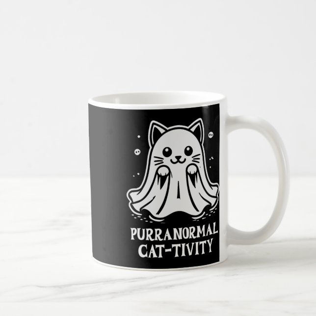 Purranormal Cat-tivity Ghost Cat Art  Coffee Mug (Right)