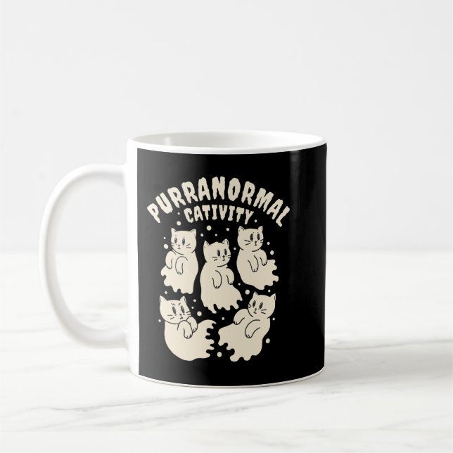 Purranormal Cativity Cute Halloween Cats Coffee Mug (Left)