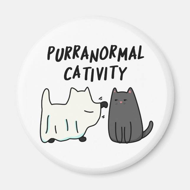 Purranormal Cativity Funny Halloween Cat Pun  Magnet (Front)