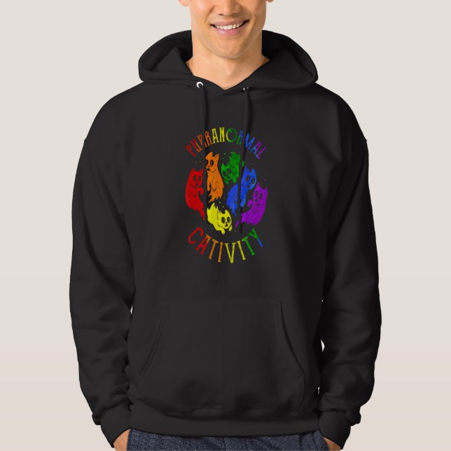 Purranormal Cativity Lgbt Cats Pride Cats Hoodie (Front)