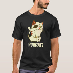 Purrate Cat Pirate Eye Patch Kitten Kitty T-Shirt