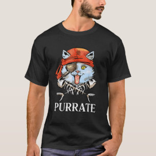 Purrate Cute Pirate Cat Funny  T-Shirt