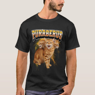 Purrberus 3-Headed Orange Cat Guarding The Underwo T-Shirt
