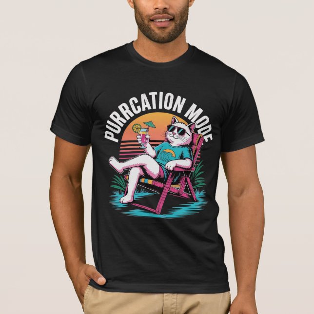 Purrcation Mode Cat T-Shirt (Front)