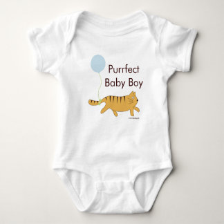 Purrfect Baby Boy Cat with Balloon Shirt