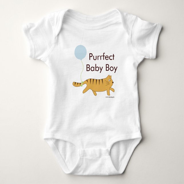 Purrfect Baby Boy Cat with Balloon Shirt (Front)