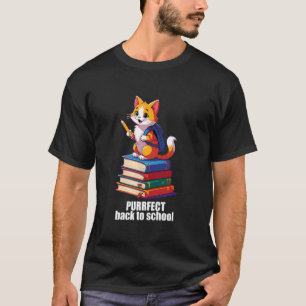 Purrfect Back to School Graphic Design for Cat and T-Shirt