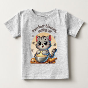 "Purrfect biscuits, coming up" Kneading Cat Baby T-Shirt
