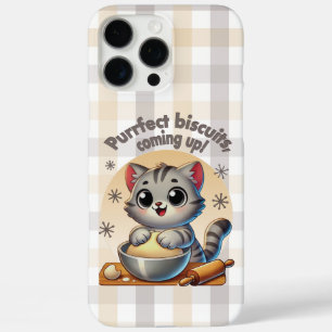 "Purrfect biscuits, coming up" Kneading Cat iPhone 16 Pro Max Case