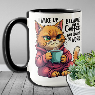 Purrfect Brew I Wake Up Because of Coffee Mug