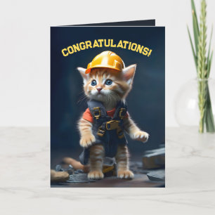 Purrfect Builder Kitten Thank You Card