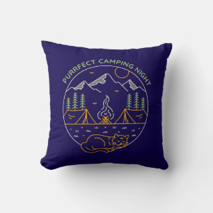Purrfect Camping Night Cushion