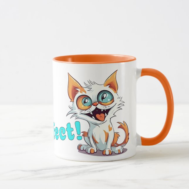 Purrfect - Cartoon Novelty Funny Cat Mug (Right)