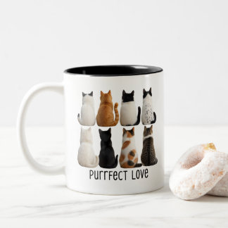 Purrfect Cat Collection Back View Two-Tone Coffee Mug