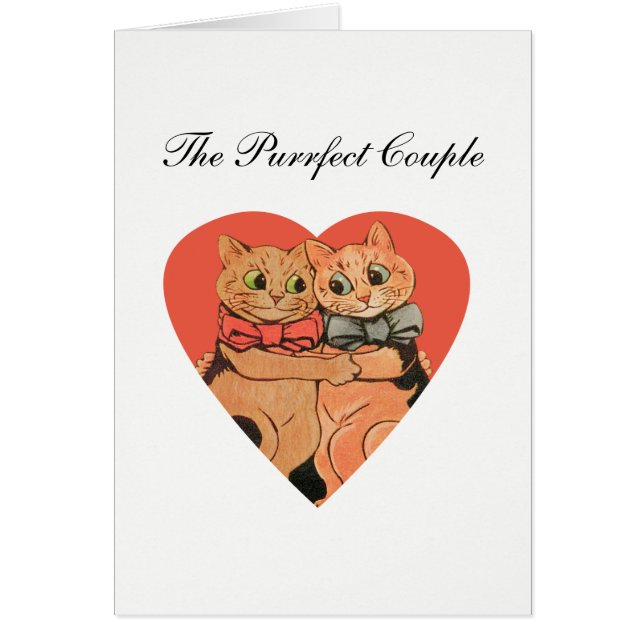 Purrfect Cat Couple Anniversary Card (Front)