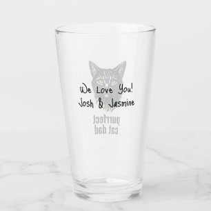 Purrfect Cat Dad Glass