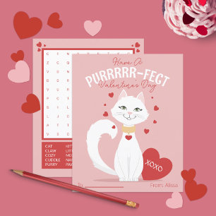 Purrfect Cat Kids Valentine's Day Card