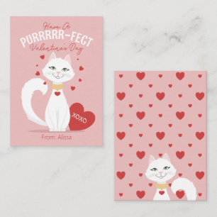 Purrfect Cat Kids Valentine's Day Card