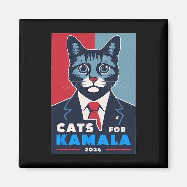 Purrfect Cats For Kamala Harris 2024 President  Magnet (Front)