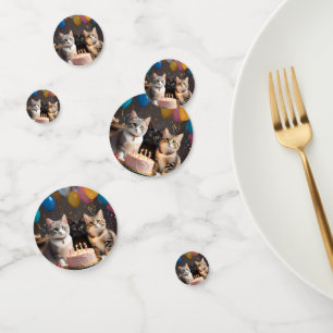Purrfect Celebration: A Cat's Birthday Party Cake Confetti