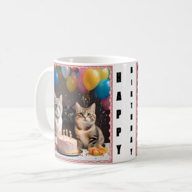 Purrfect Celebration: A Cat's Birthday Party, Coffee Mug (Front Left)