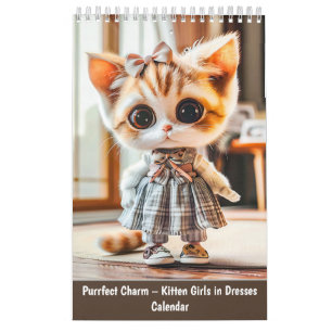 Purrfect Charm – Kitten Girls in Dresses Calendar