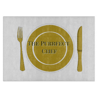 Purrfect Chef | Decorative Glass Cutting Board