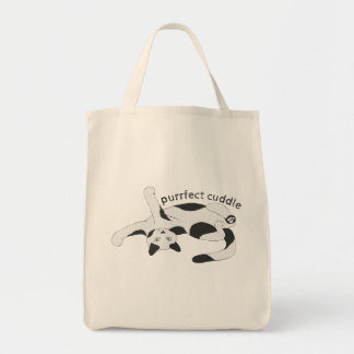 Purrfect Cuddle Grocery Tote Bag
