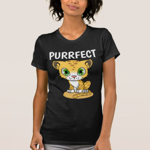 PURRFECT CUTE LADIES FLIRTY CAT T-Shirts