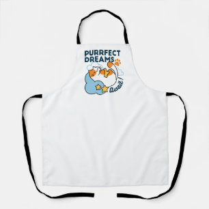 Purrfect Dreams Await – Cute Sleeping Cat Dreamy Apron