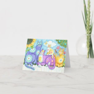 PURRFECT FELINE FRIENDS, CAT NOTE CARD Blank
