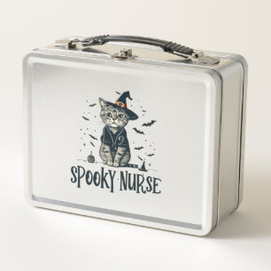 Purrfect for Night Shifts - One Spooky Nurse Cat D Metal Lunch Box