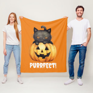 Purrfect Halloween throw blanket