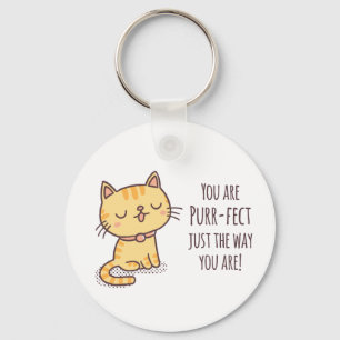Purrfect Just The Way You Are Kitten Cat Key Ring