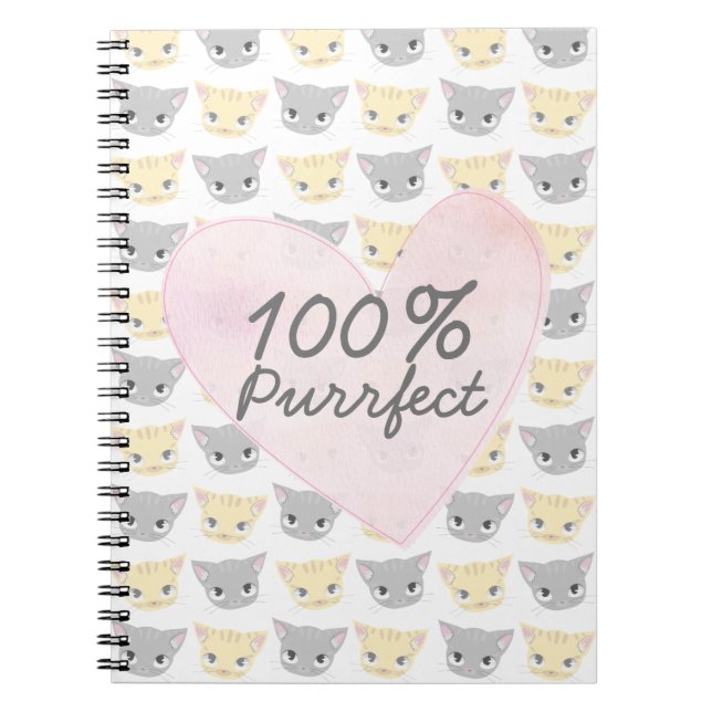Purrfect Kitten Pattern Notebook (Front)