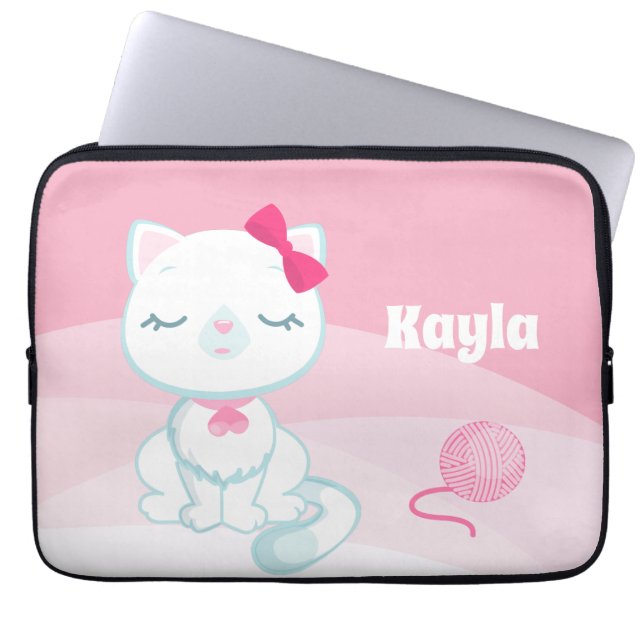 Purrfect Kitty Kitten Girls Laptop Sleeve (Front)