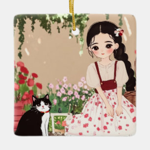 Purrfect Moments Poster Ceramic Ornament