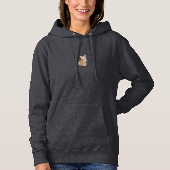 Purrfect Orange Kitten Women's Fleece Pullover (Front)
