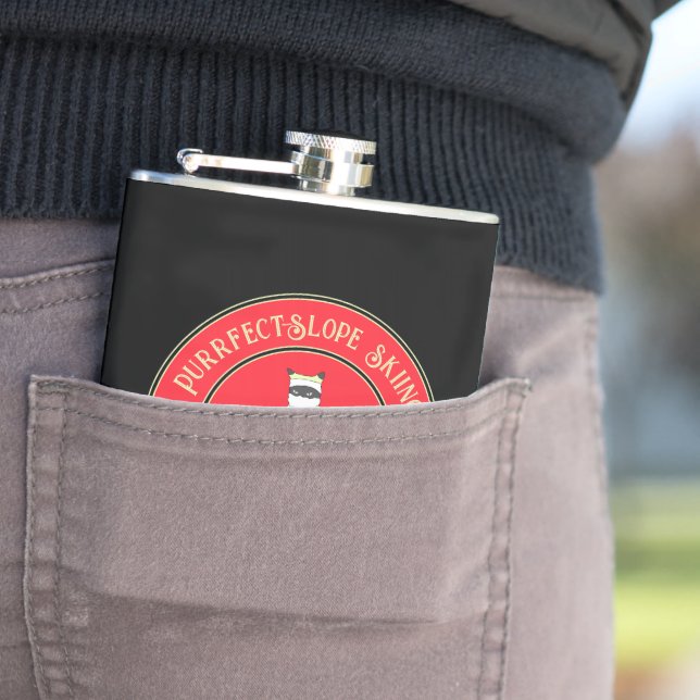 Purrfect-Slope Skiing with Santa Claws  Hip Flask (In Situ)