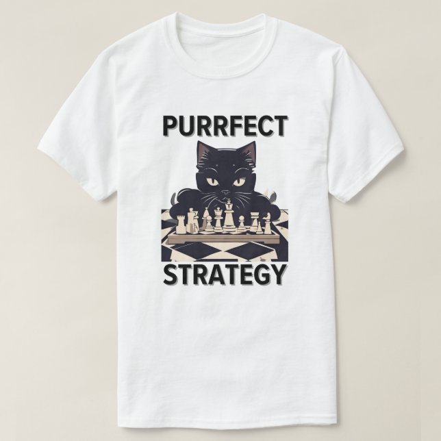 Purrfect Strategy Chess Tee (Design Front)