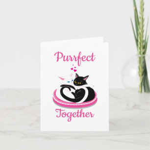 Purrfect Together Cute Cats Valentine  Card