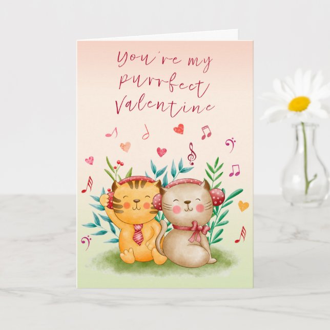 Purrfect Valentine Card (Small Plant)
